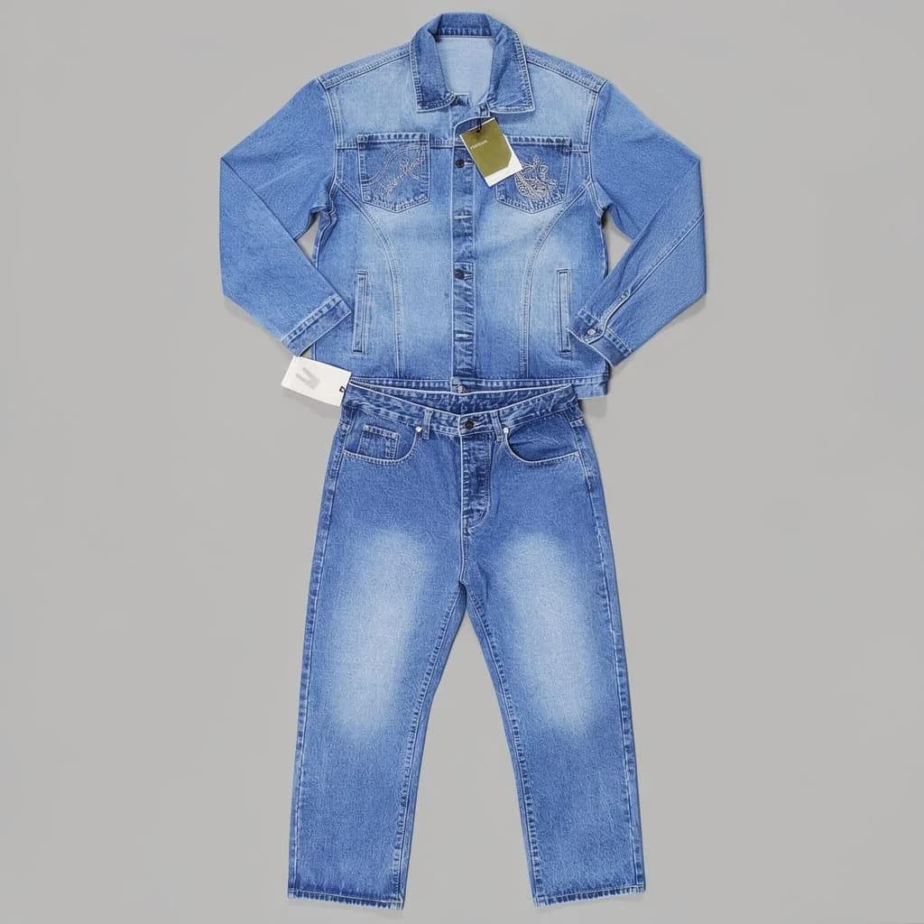 Blue Denim Jacket and Jeans Set